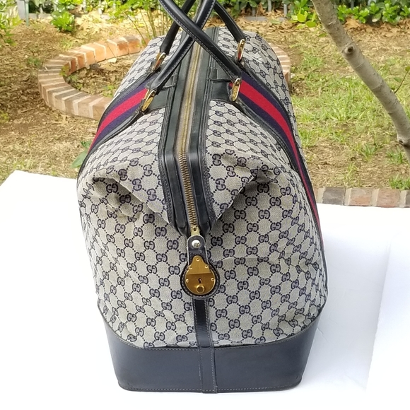 Extra pics for Rare Vintage Gucci web travel weekender Boston Train Case luggage - Picture 10 of 16